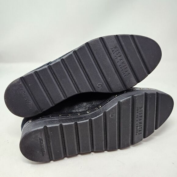 HISPANITAS Black Suede Loafers Size 36 - Picture 10 of 11